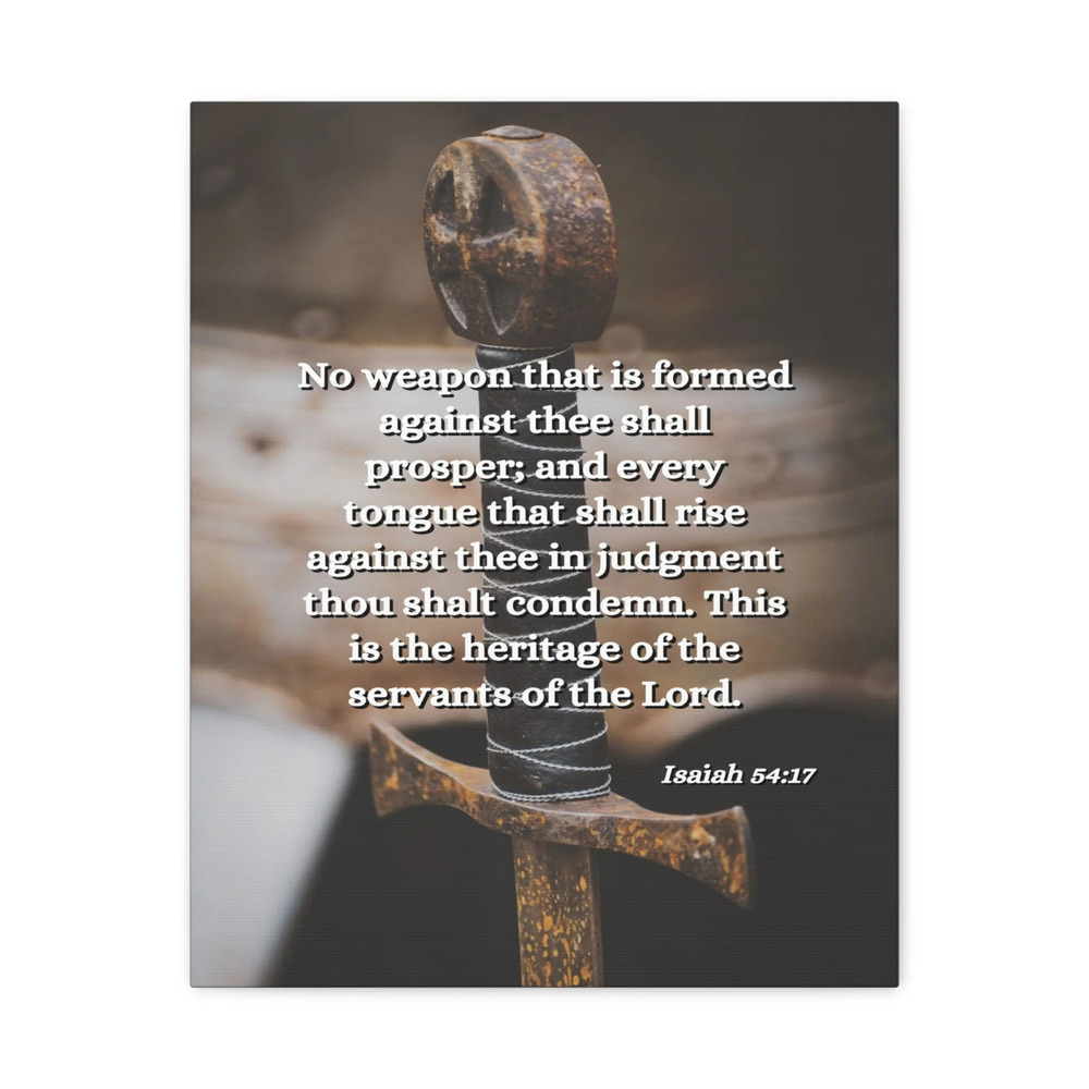 Scripture Walls No Weapon Isaiah 54:17 Bible Verse Canvas Christian Wall Art
